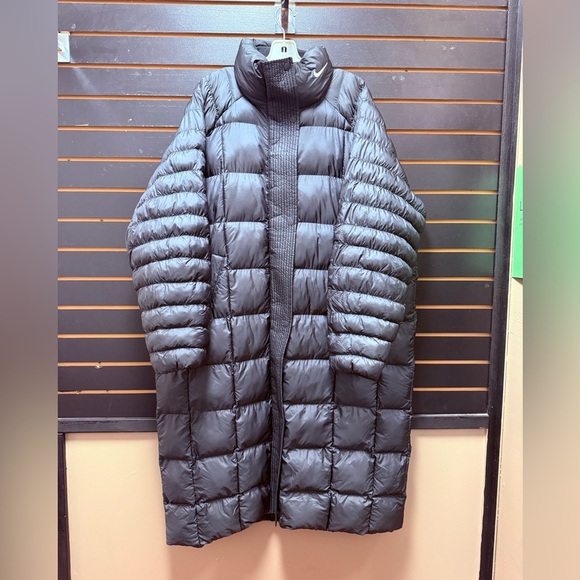 Nike Therma-Fit Long Black Puffer Coat Jacket XL - Picture 1 of 4